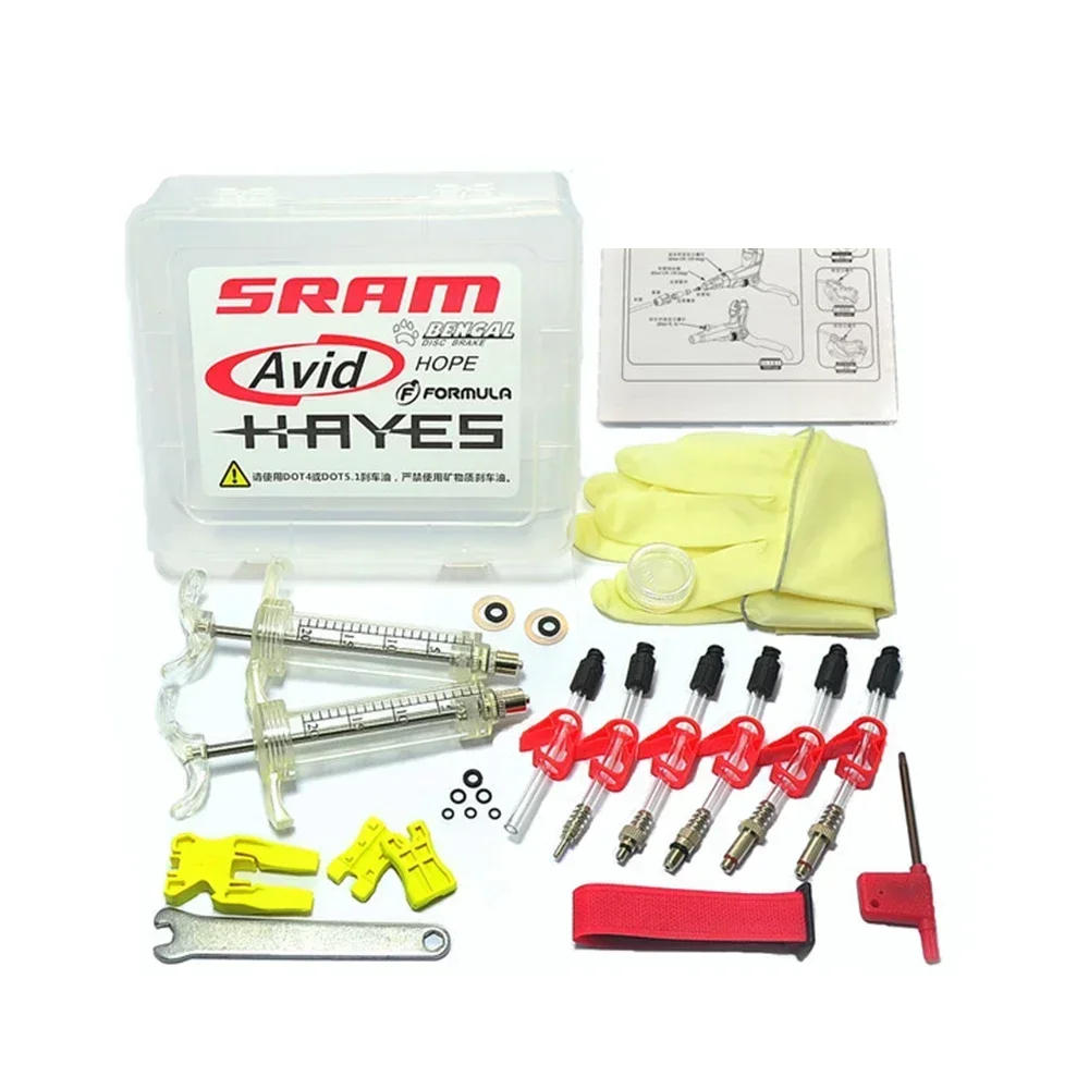 Description Picture 3 of itemcycle zone Bicycle Hydraulic Disc Brake Bleed Kit Tool For Formula Sram Avid Juicy Hayes Hope Bengal MTB Bike Repair Tools