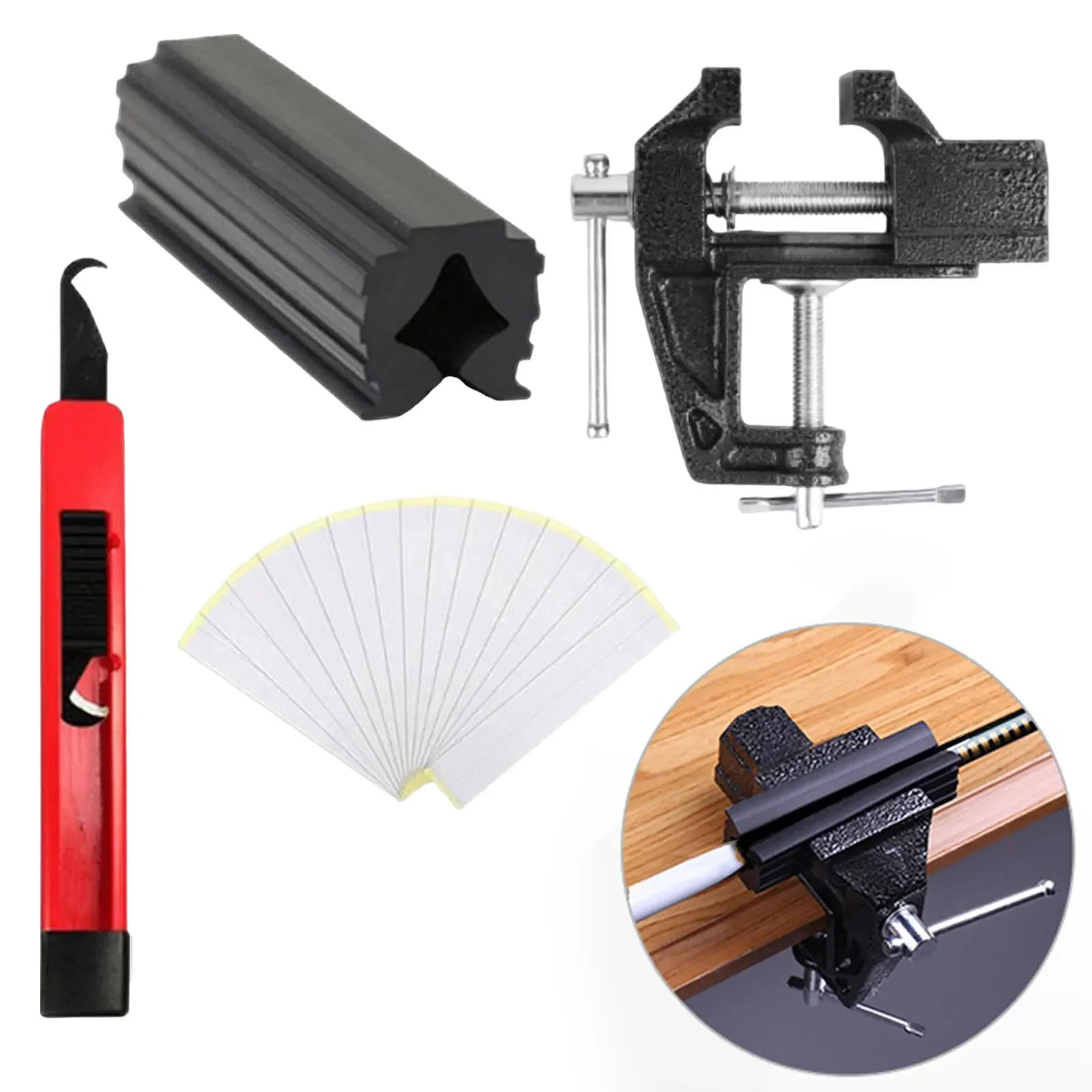 Description Picture 2 of itemProfessional Golf Club Grip Kit Grip Tape Strips Vise Clamp Fixtures Club Cover Removal Regripping Repair Set Replacement 1PC