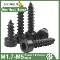 10-50pcs Black Carbon Steel M1.7 M2 M2.2 M2.3 M2.5 M2.6 M3 M3.5 M4 M5 Hexagon Socket Cap Head Self Tapping Model Screws