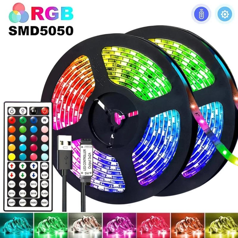 Description Picture 2 of itemRGB5050 Led Strip Lights with 44 Key Remote Control USB Led Light Flexible Tape for Home Room Decoration TV Backlight Diode