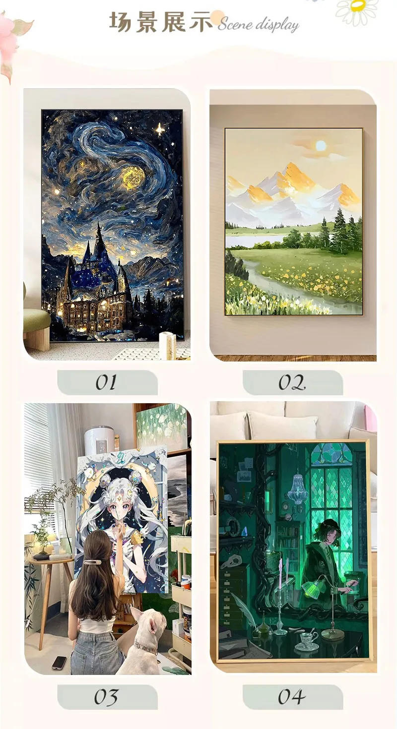 Description Picture 5 of itemDigital Oil Painting Butterfly Acrylic Paint By Number Package Diy Handpainted Hand-filled Diy Home Wall Decor Gift Pictures