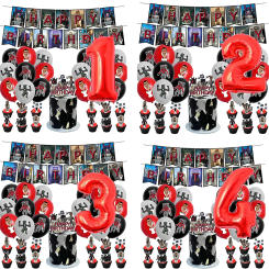 Skibidi toile Theme Christmas Party Supplies, Banner Cake Topper, Number Balloon for Kid, Birthday Party Decoration, Baby Shower