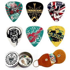 Guitar Picks 6 Pieces Cool Celluloid Guitar Picks In a Box With Picks Holder Unique Guitar Gift