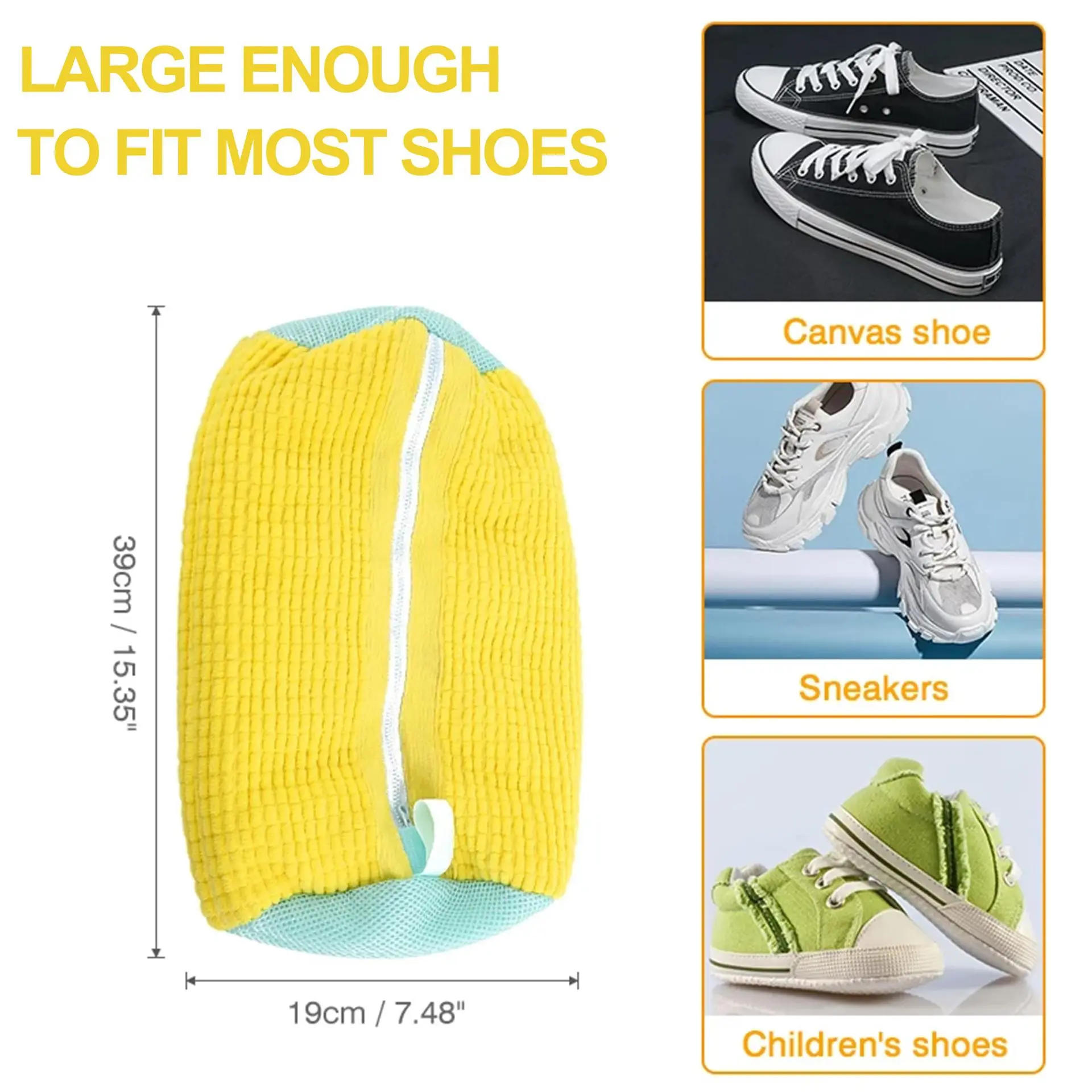 Description Picture 5 of item1/2/4PCS Shoe Washing Machine Bag with Liquid Shoe Brush Set Durable Laundry Shoe Bag and Soft Bristle Clean Brush for All Shoes