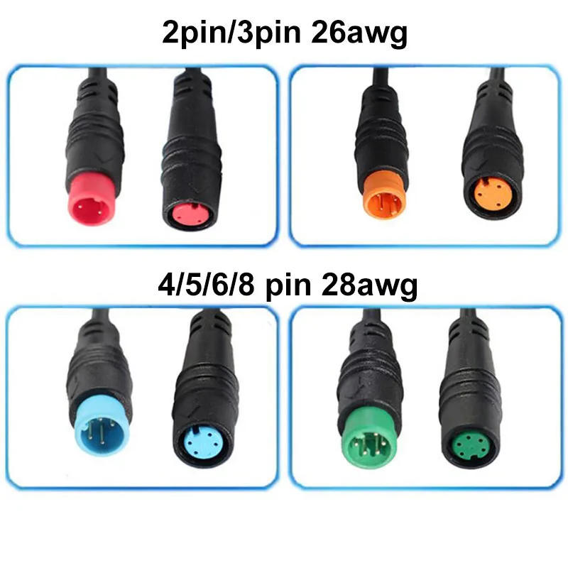 Description Picture 2 of itemM8 2 3 4 5 6 8 Pin 1M E-bike Speed Sensor male to female M/F Extension connector Cable Electric Bicycle Waterproof Ebike Wire