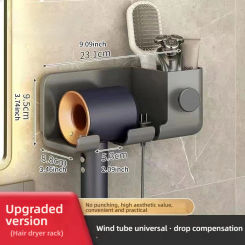 Wall-mounted punch-free toilet hair dryer rack bathroom hair dryer storage rack hair dryer bracket bathroom accessories ﻿