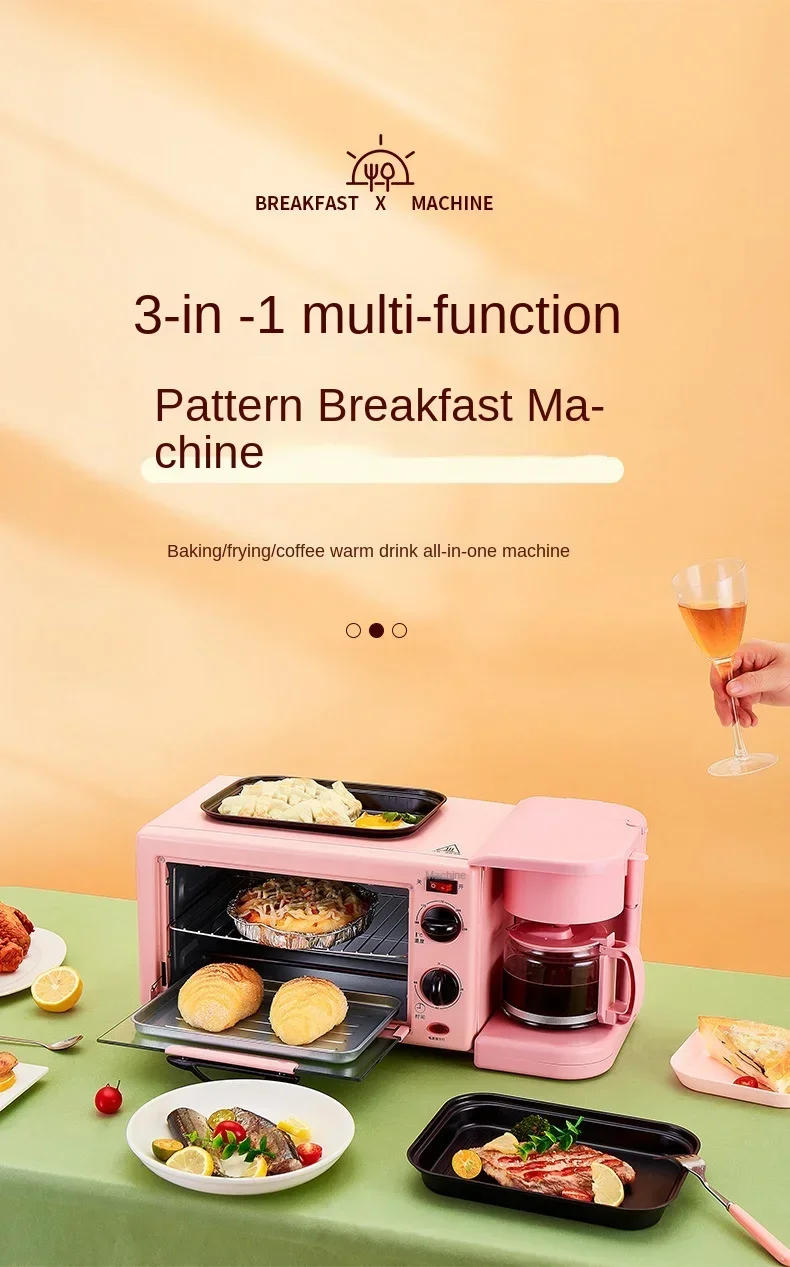 Description Picture 2 of itemThree-in-one Breakfast Machine, Multi-function Household Oven, Automatic Toaster, Coffee Machine Toaster
