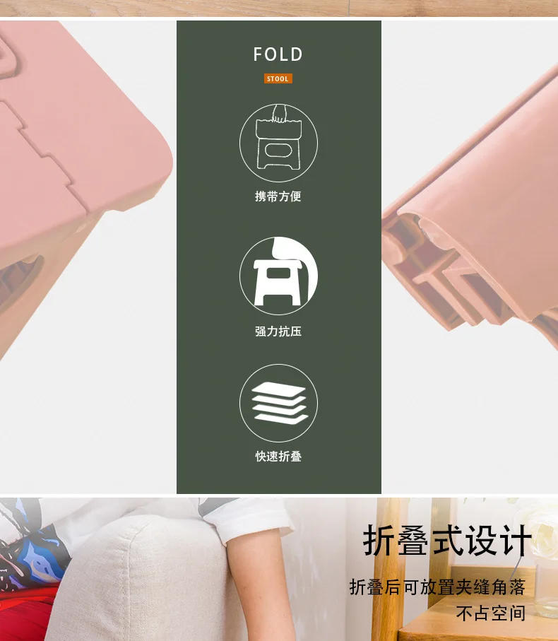 Description Picture 3 of itemPortable Plastic Folding Stool Outdoor Fishing Stool Small Stool Kindergarten Children's Bench Adult Low Stool Folding Stool