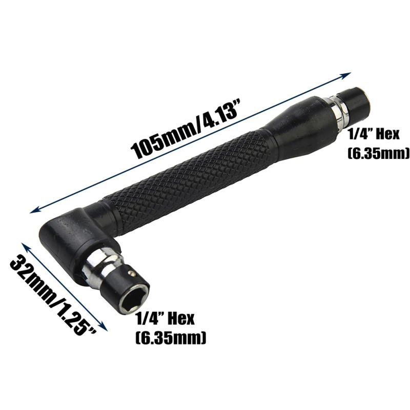Description Picture 2 of item6.35mm Mini Double-ended L-Socket Wrench Right Angle Screwdriver Driver Bit Joiner Handle Utility Tool Set Home Maintenance