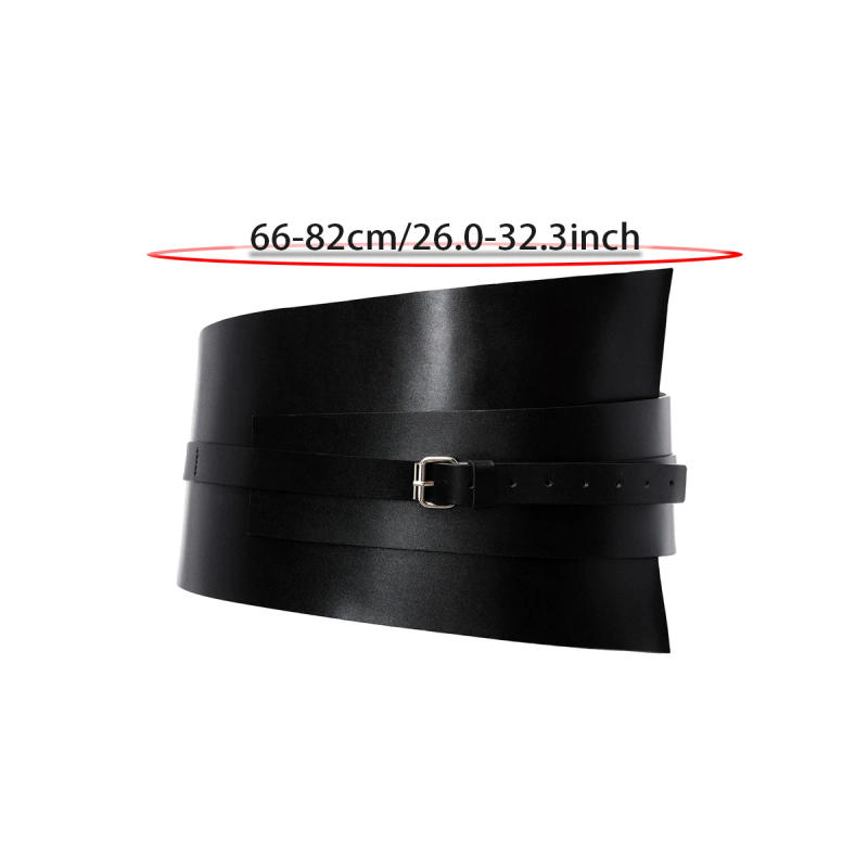 Description Picture 3 of itemWomen Fashion Punk Corset Wide Belts Women Slimming Body Bustier Waistband PU Leather Hip Hop Gothic Dress Girdle Belt Straps