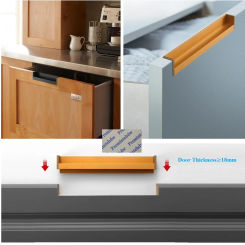4Pcs Black Gold Aluminum Alloy Integral Built-in Finger Pull Insert Tongue Glue 18mm Door Edge Groove DIY End Cover