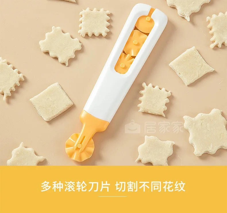 Description Picture 6 of itemDumplings Biscuit Roller Cutter Cookie Round Rolling Cutting Blade Dough Circle Wheel for Pizza Pastry Pie Crust Baking Tools