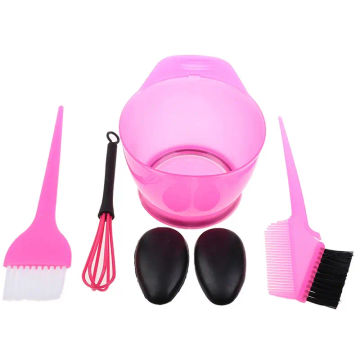 5Pcs/Set Hair Dye Color Brush Bowl Set With Ear Caps Dye Mixer Hairstyle Hairdressing Styling Accessorie