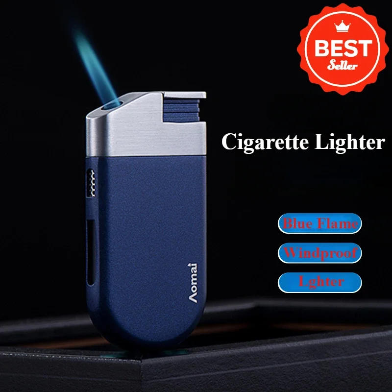 Description Picture 2 of itemNew Classic Pipe Slanted Fire Straight Rush Lighter Metal Windproof Inflatable Creative Cigarette Lighters & Smoking Accessories