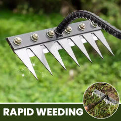 5/6/7/8 Teeth Carbon Steel Garden Weeding Rake Agricultural Nail Harrow Metal Harrow Farm Garden Weeding Tool