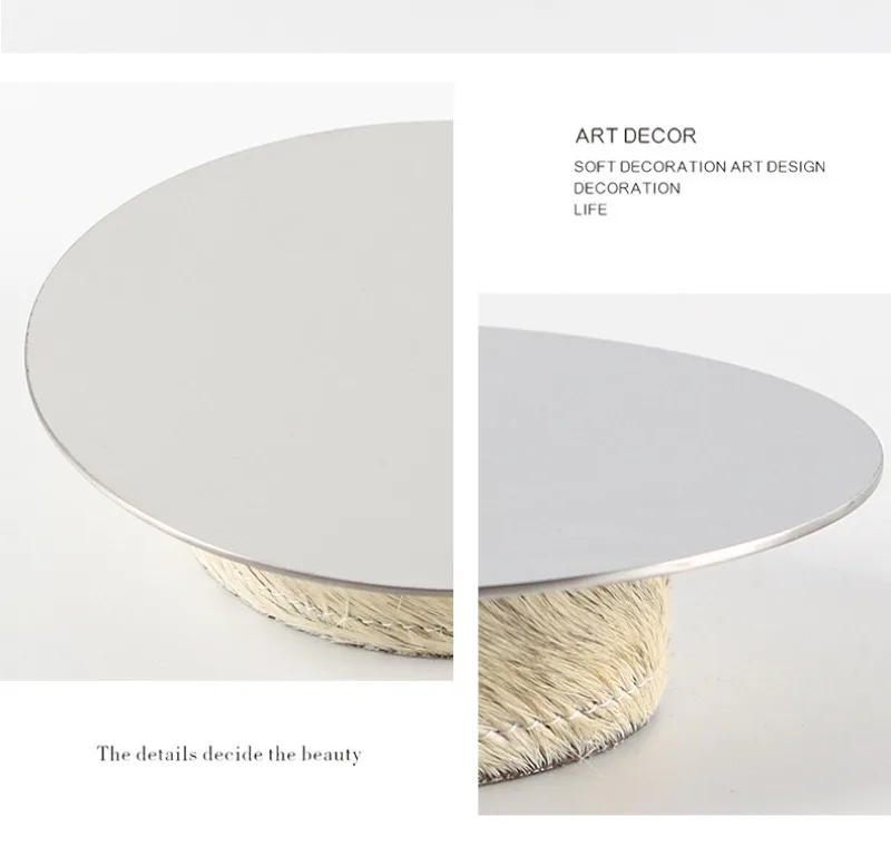 Description Picture 3 of itemStainless Steel Mirror Luxury Storage Trays Creative Round Shallow Desktop Storage Trays Modern Simple Fashional Home Decoration