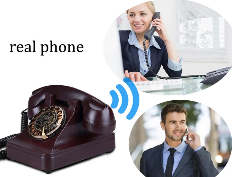 Description Picture 6 of itemRetro cordless GSM sim card revolve telephone Swivel Plate Rotary Dial Antique Landline Phone For Office Home Hotel house