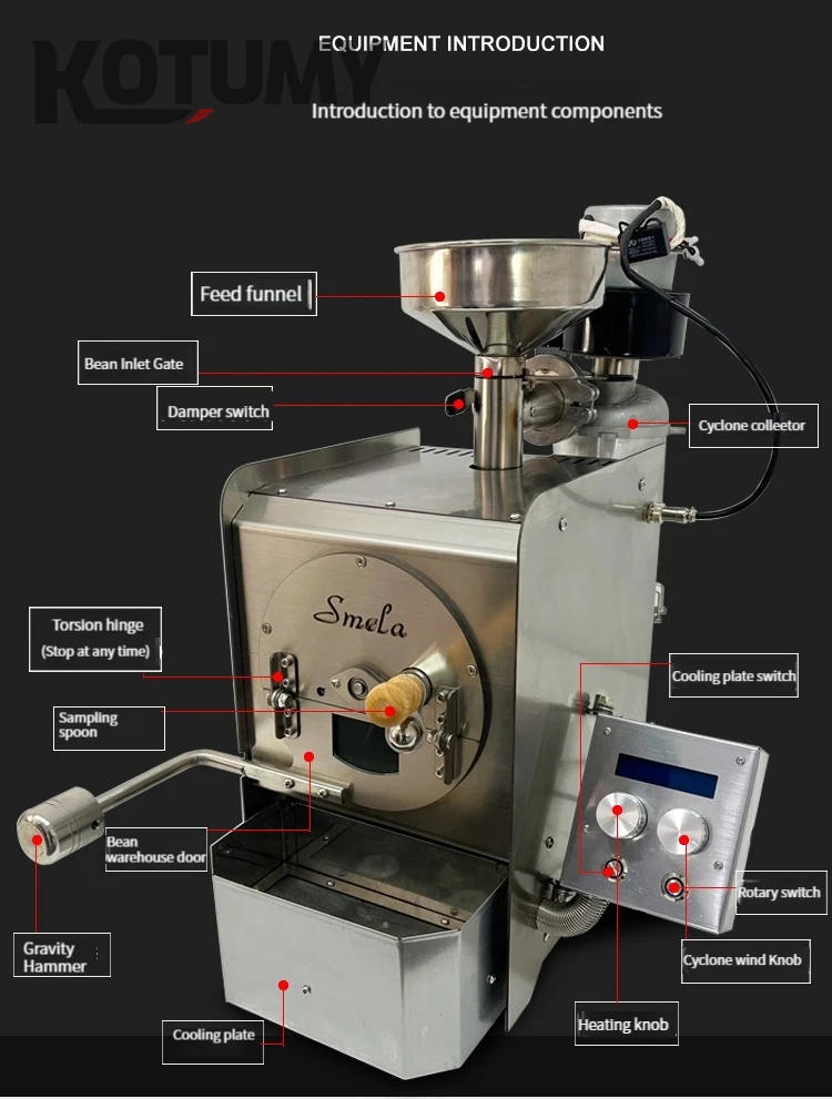 Description Picture 5 of itemElectric Coffee Bean Roasting Machine Stainless Steel Household Coffee Roaster Coffee Roaster Roller Baker