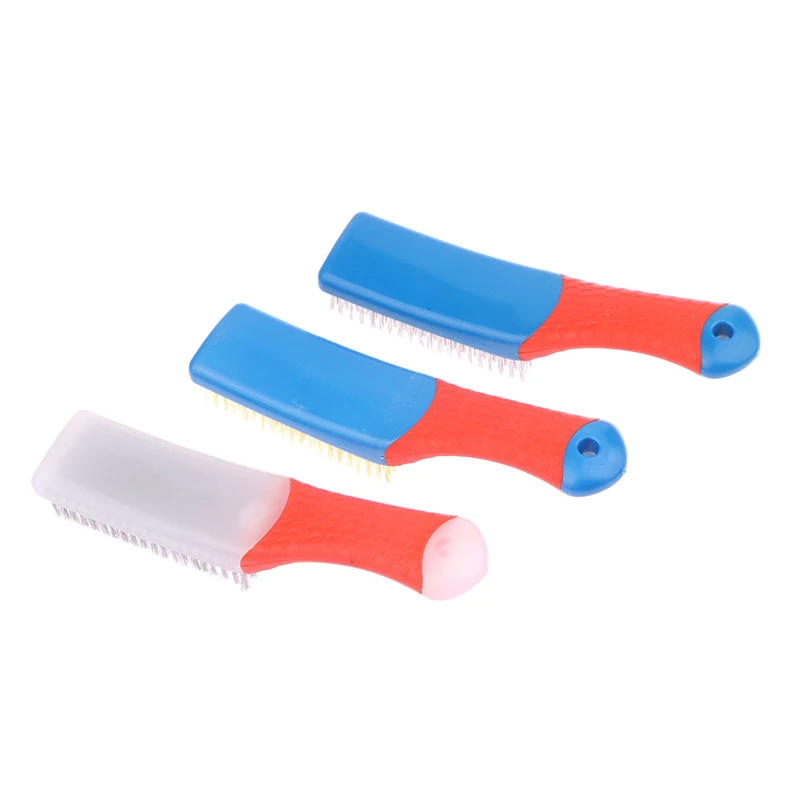Description Picture 4 of itemSmall Wire Brush Stainless Steel Scratch Brushes Silicone Handle Brush for Rust Removal Paint Scrubbing Cleaning Metal Rust