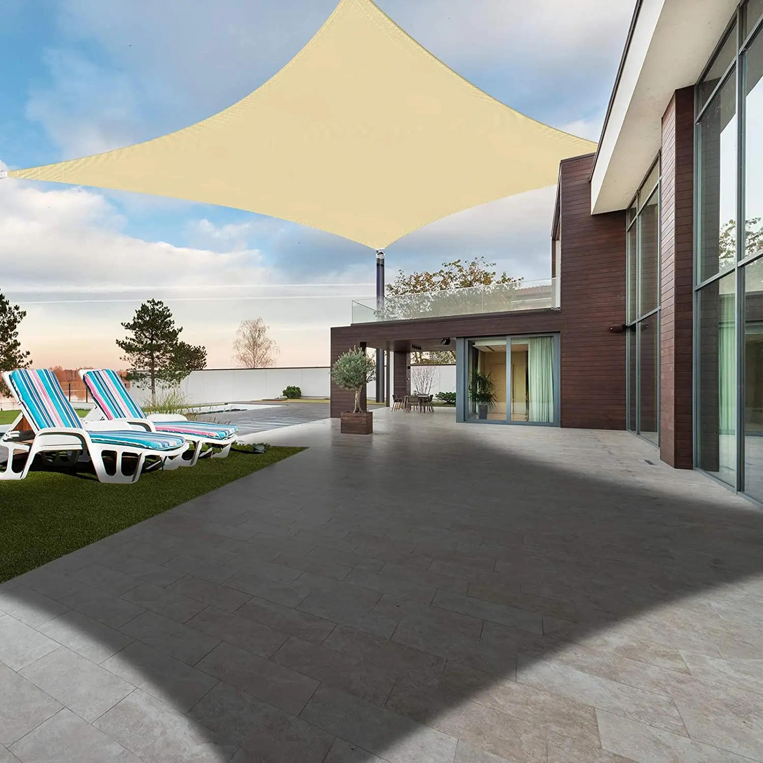 Description Picture 6 of itemWaterproof Sun Shade Sail Canopy Rectangle UV Block Sun Shelter For Outdoor Garden Patio Backyard Terraza Awning Privacy Screen