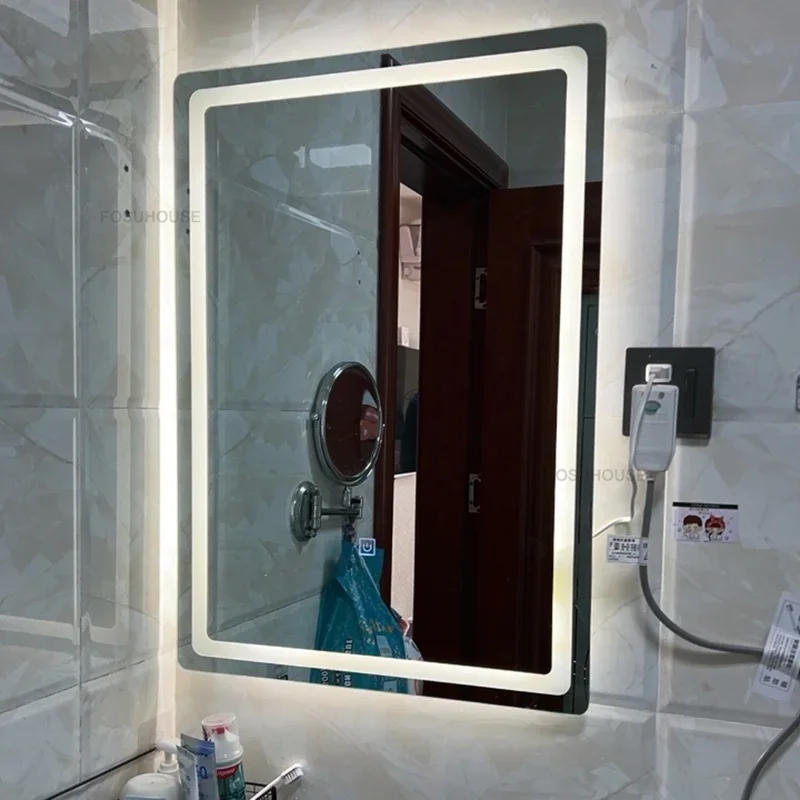 Description Picture 5 of itemMinimalist Smart Bathroom Mirrors Home Touch Screen Bath Mirrors with Light Modern High-definition Wall-mounted Vanity Mirror