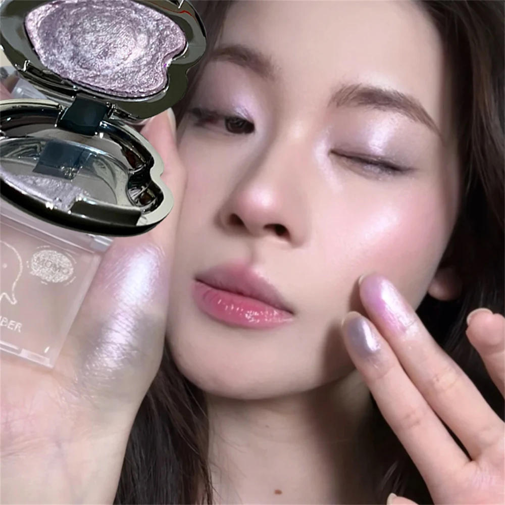 Description Picture 4 of itemSmoked Punk Green Pearl Eyeshadow Diamond Metallic Brighten Mashed Potato Glitter Highlighter Plate Makeup Sparkling Chameleon