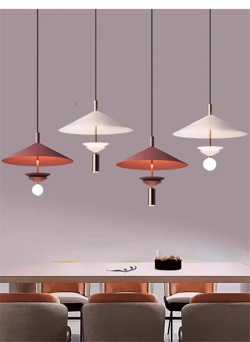 Description Picture 3 of itemDesigner Elegant Umbrella Shape Led Pendant Lights For Dining Room Coffee Table Kitchen Hanging Spots Lamp Indoor Art Decoration