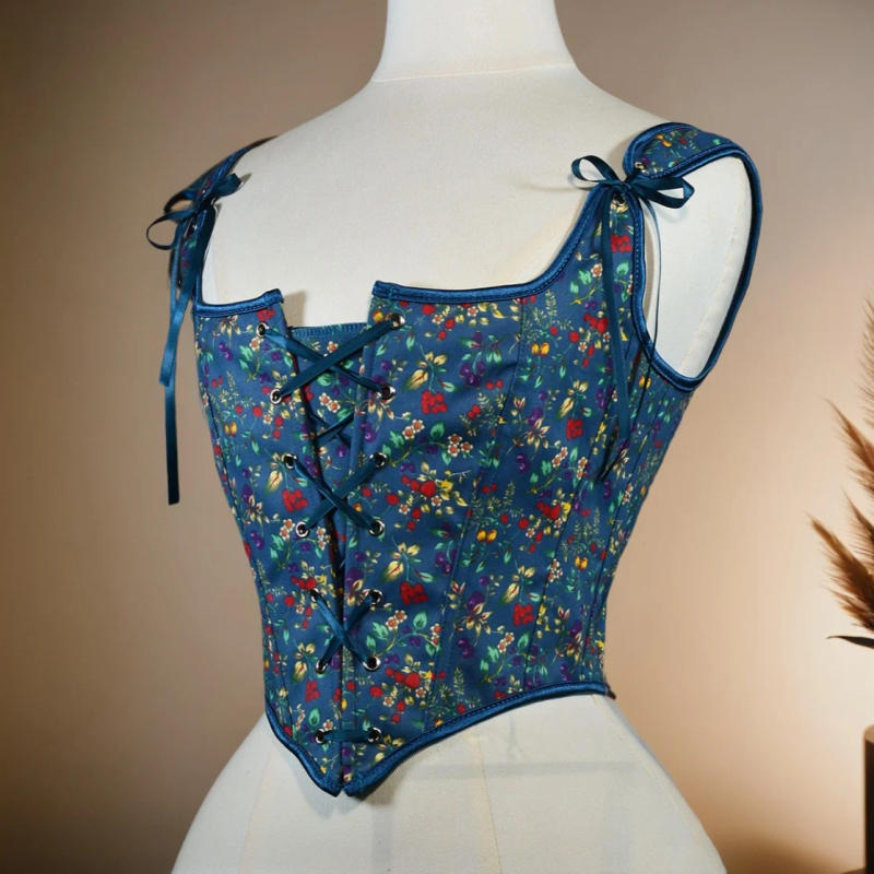 Description Picture 4 of itemWomen Corset Bustier Lace Up Front Boned Vintage Palace Bodices Slimm Waist Tight Vest Tube Tops Tummy Control Stage Coustume