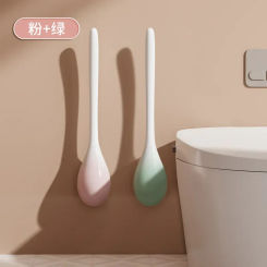 2024 New Toilet Brush Set with Wall-Mounted Holder for Efficient Bathroom Cleaning