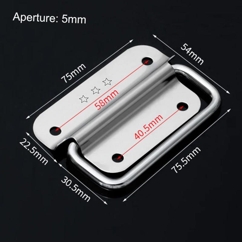 Description Picture 6 of itemStainless Steel Folding Handle Cabinet Door Handle Drawer Handle Pull Ring Wooden Box Furniture Knobs Hardware Accessories