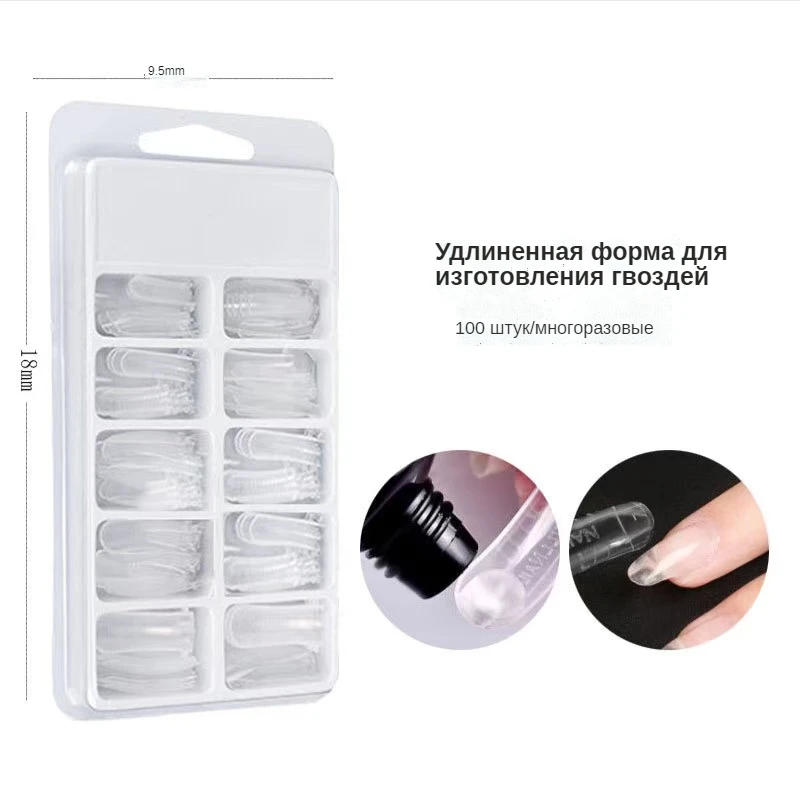 Description Picture 5 of item100 Pcs Fake Nails Clear False Nails Fake Tips Artificial Full Cover Acrylic False Fake Nails for Finger Extension Nail Forms