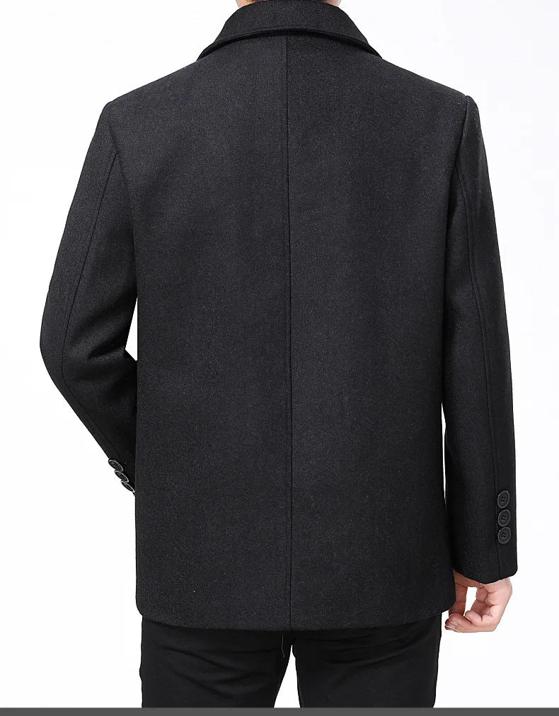 Description Picture 4 of itemNew Arrival Fashion Autumn and Winter Casual Lapel Coat Woolen Men's Clothing Overcoat Men Size M L XL 2XL 3XL 4XL