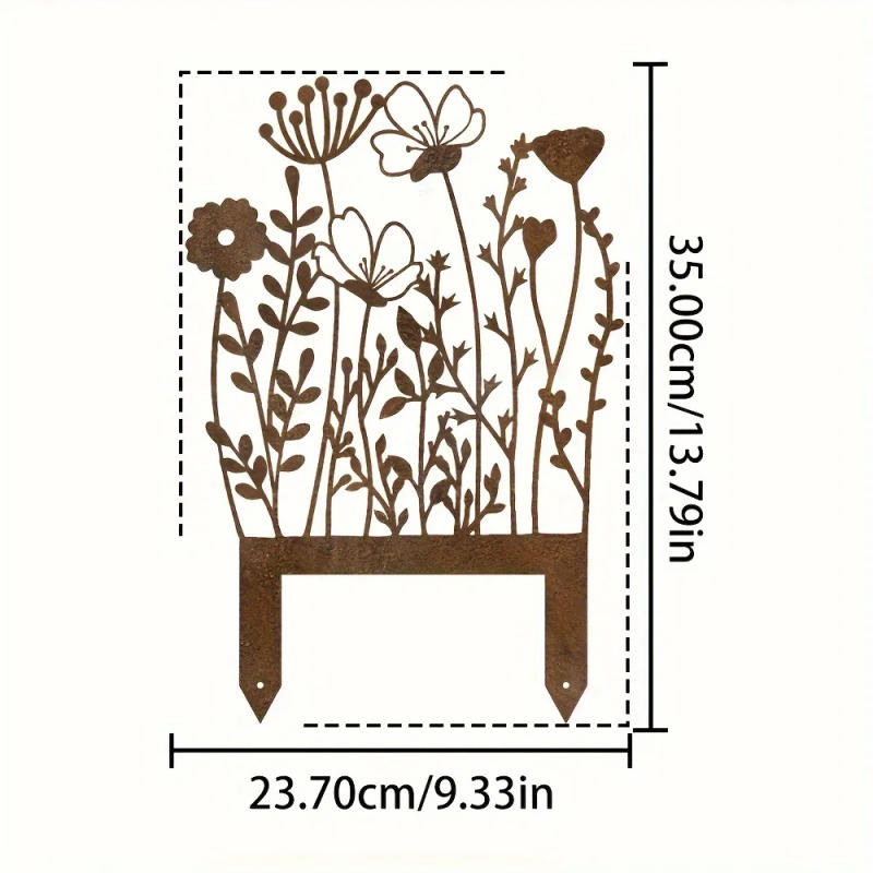 Description Picture 6 of item1pc Art Deco Style Metal Flower Stand, Floor Standing Embroidered Floral, No Electricity or Battery Needed, Ideal for Garden,