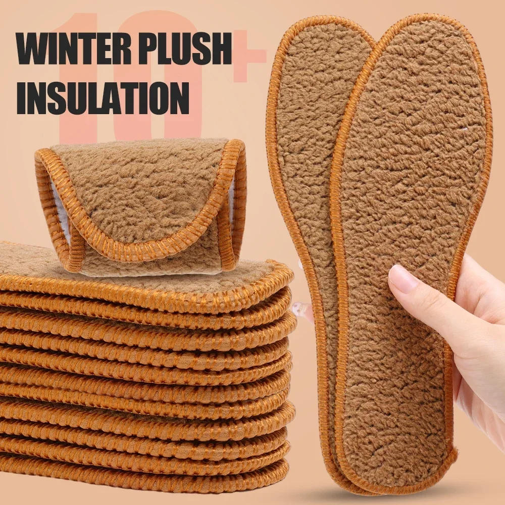 Description Picture 2 of item2/4pcs Winter Alpaca Wool Insoles Soft Plush Warm Thicken Foot Thermal Insert Unisex Breathable for Snow Boot Shoe Heat Paddings