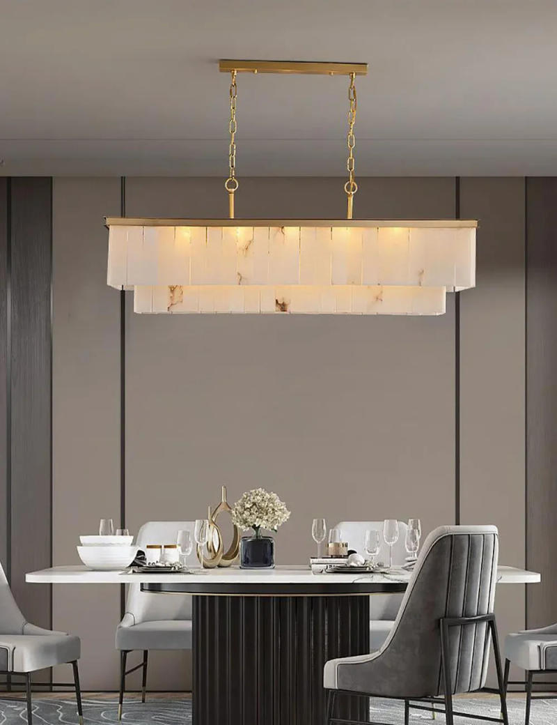 Description Picture 5 of itemModern Chandelier For Living Room Natural Marble Luxury Home Decor Lustre Pendant Lamp Villa Duplex Stairs Hanging Light Fixture