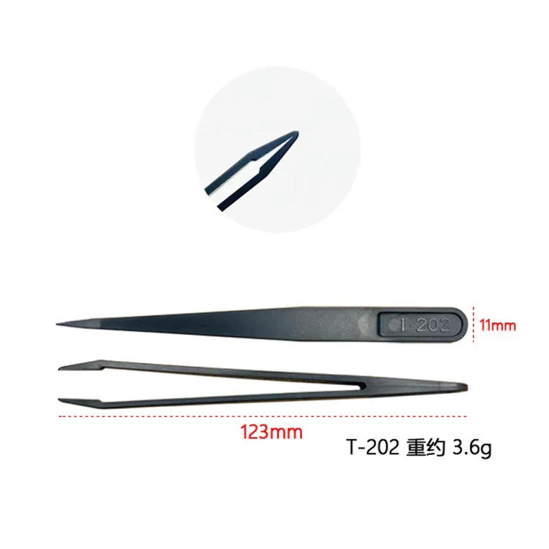 Description Picture 5 of itemAnti-static Tweezers Plastic Carbon Fiber Rigid Industrial Tweezers DIY Nail Beauty Industry Precision Instrument Clip Soldering