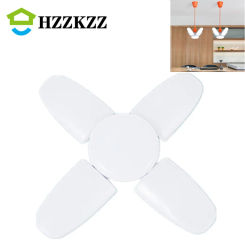LED E27 Bulb Fan Blade Timing Lamp AC85-265V 28W Foldable Led Light Bulb Lampada For Home Ceiling Light With Remote Controller