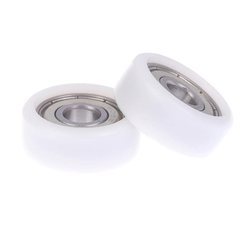 Description Picture 2 of item8x27x11mm Nylon Coated Bearing Flat Pulley 608 Bearing Roller Wheel POM Drawer Window Door Pulley Roller