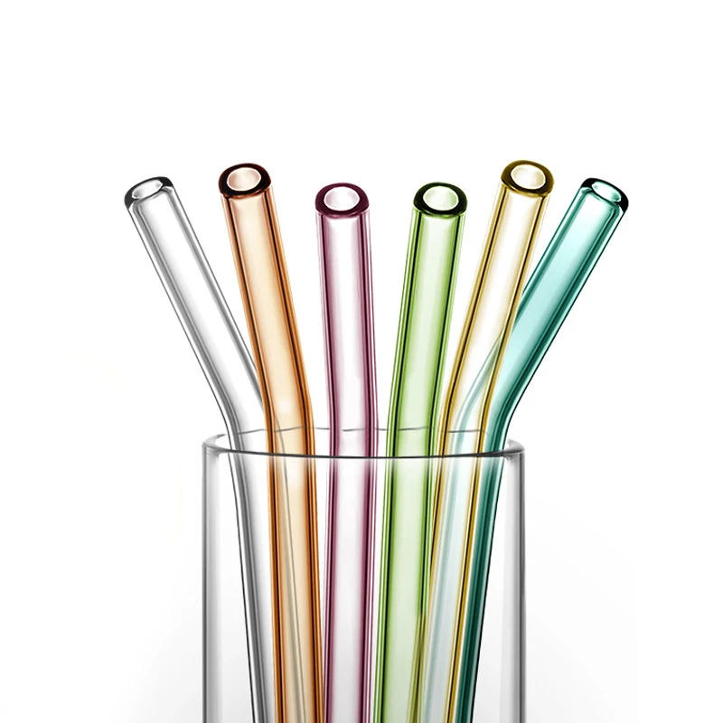 Description Picture 2 of itemReusable Glass Straws 8 pcs Straight Straw with 1 Brush Bar Party Accessories for Beverages Shakes Milk Tea Supplies 16cm Long