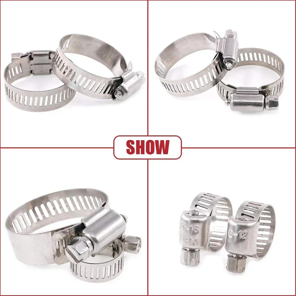 Description Picture 4 of item60pcs 8-38mm Adjustable Stainless Steel Screw Band Hose Clamps Car Fuel Hose Clamps Pipe Clamp Worm Gear Clip Hose Clamp