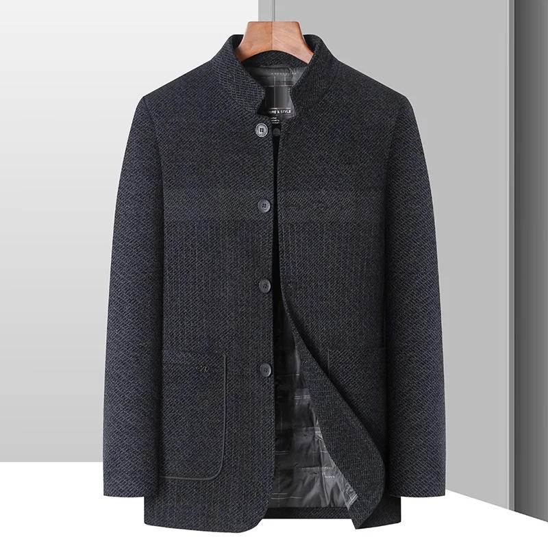 Description Picture 2 of itemBATMO 2023 new arrival winter 80% white duck down liner wool trench coat men,male jackets ,thick warm overcoat  SJ2357