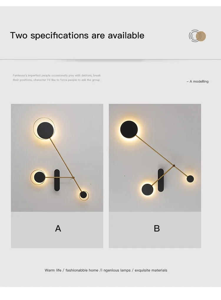 Description Picture 5 of itemLED Wall Lamp for Living Room Sofa Background Bedroom Bedside Creative Nordic Corridor Aisle Rotatable Wall Light Interior Decor