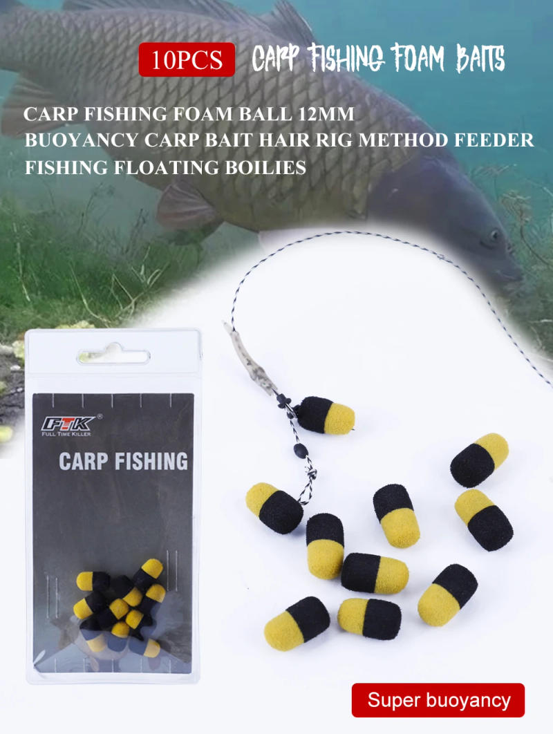 Description Picture 2 of itemNGB 10pcs/pack Float Boilies Carp Fishing Accessories Buoyancy Fishing Bait for Carp Hair Rig Method Feeder Floating Boilies