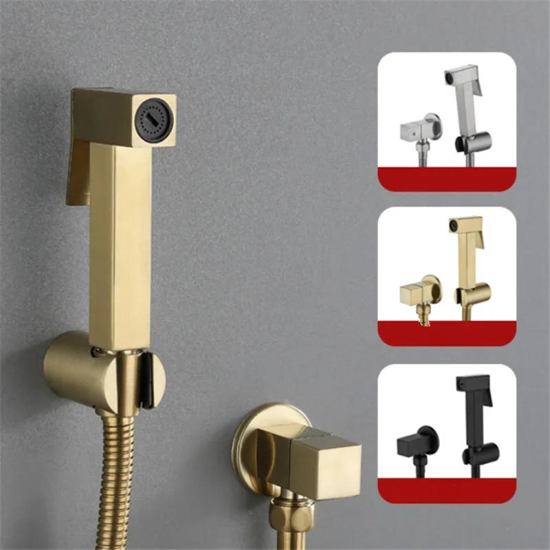 Description Picture 3 of itemBrushed Gold Handheld Toilet Bidet Sprayer Set Sprayer Guns Shower Handheld Hand Bidet Faucet Bath Tap 304 SSHand Sprayer Head