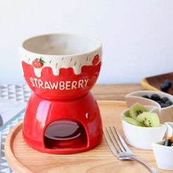 Detachable Fondue Maker Set Ceramic Melting Pot Hot Pot for Chocolate Sauces Caramel Cheese Ice Cream With Candle Warmer Pot