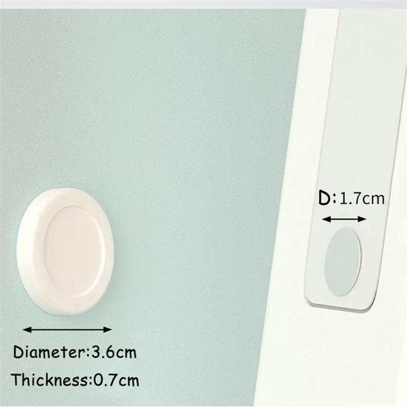 Description Picture 6 of item2 Round Magnetic Hooks Wall Mount Strong Magnet Holder for Fridge Sticker Remote Control Storage Holder Home Organizer Hook