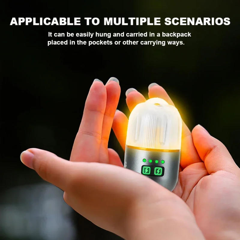 Description Picture 4 of itemMini Color 5-IN-1 LED Camping Light Rechargeable Flashlight Build in Battery COB Keychain Torch Tent Lamp