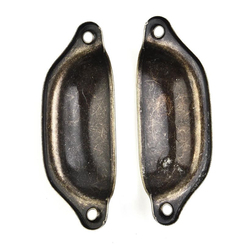 Description Picture 3 of item10 PCS Vintage Metal Kitchen Drawer Cabinet Door Handles Furniture Knobs Hardware Cabinets Antique Brass Shell Pulls