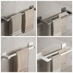 Good bearing capacity No-punch towel bar rust-proof multi-purpose Towel rack Save space Space aluminum Wall shelf