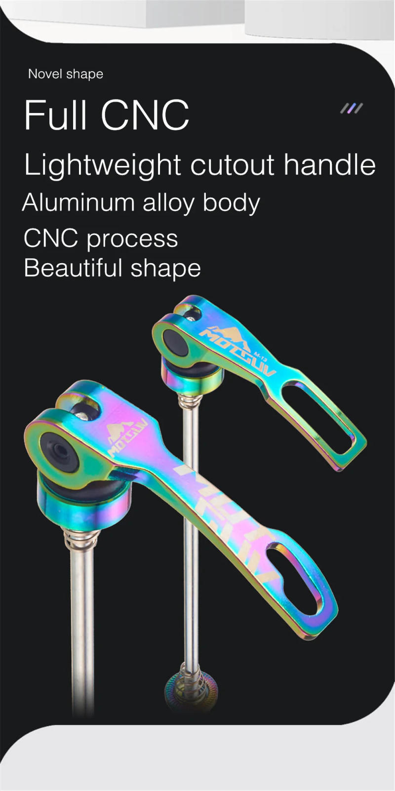 Description Picture 3 of itemMOTSUV Quick Release MTB Road Bike Bicycle Hub Skewers lever Aluminum alloy Mountain Bicycle Parts For Front 100mm Rear 135mm